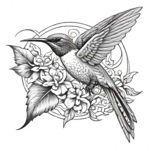 Humming Bird Montain Background Gratitude Symbol