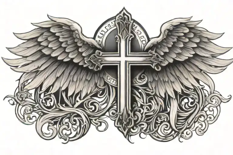 Christian Cross With Wings