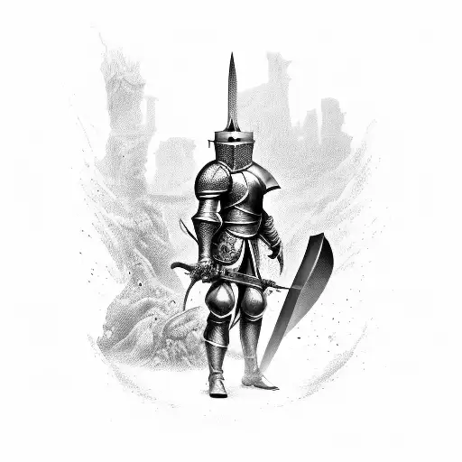 Knight With Sword And Arrmor