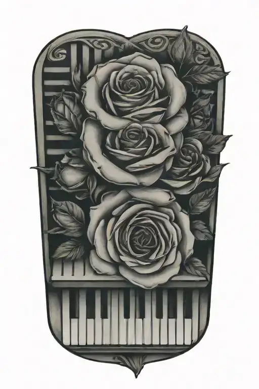 Roses On Piano Keys