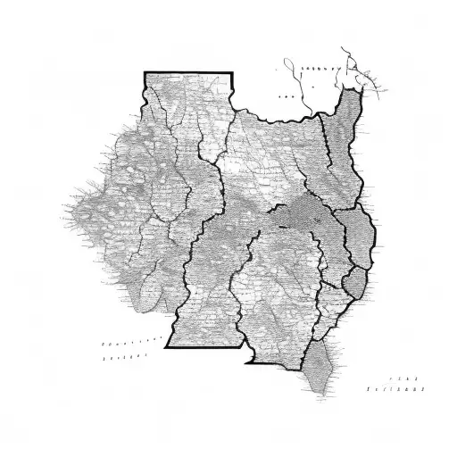 Map Of Zimbabwe With Native Wildlife Incorporated Into The Design