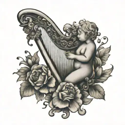 Cherub Bum July Birth Flower Harp