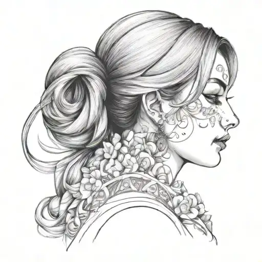 Daughter Face Profile Holding