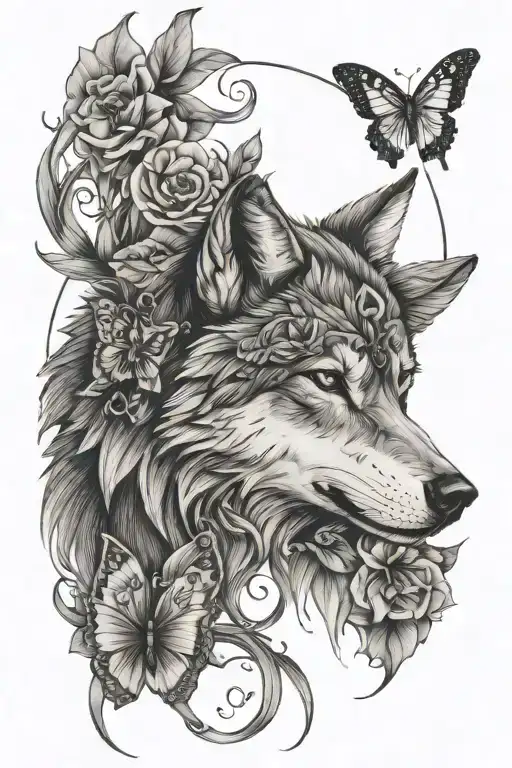 Wolf And Butterfly