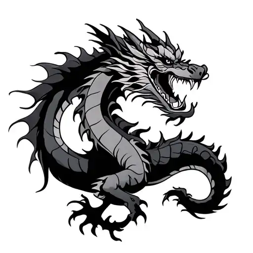 Symbol Dragon Holding Ying