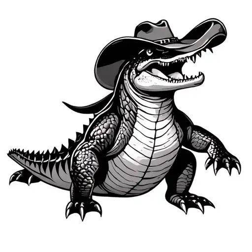 Alligator With Cowboy Hat
