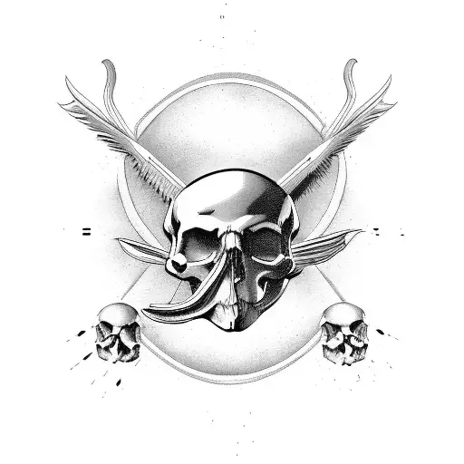 Dynamic Bird With Skull Head