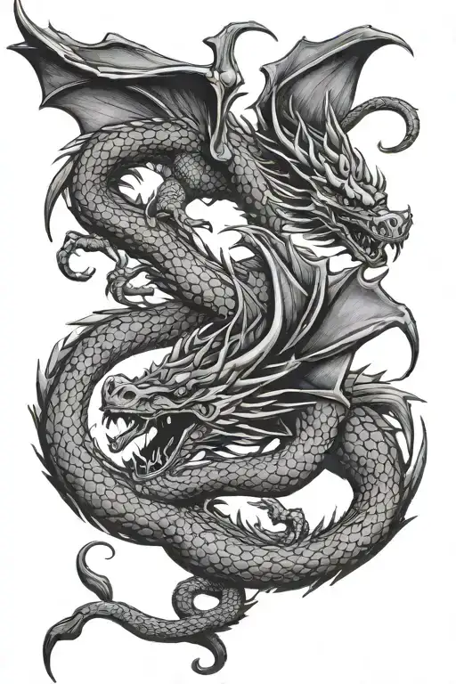 Black Dragon Flying