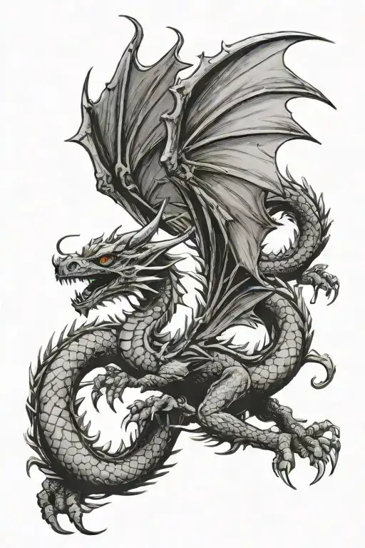 Black Dragon Flying