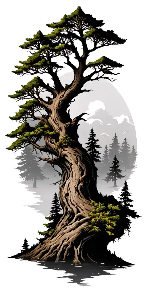 Pine Forest Wrap Around Tree