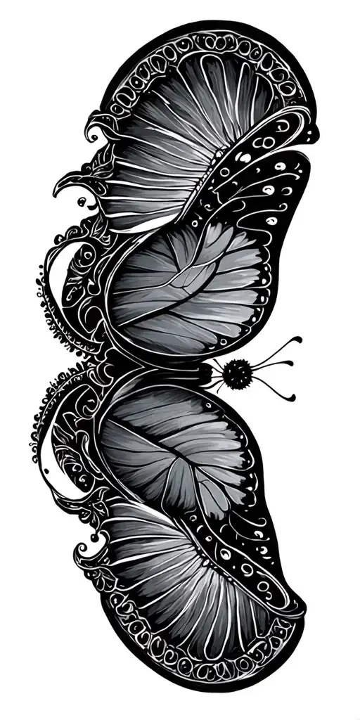 Half Sun And Half Butterfly