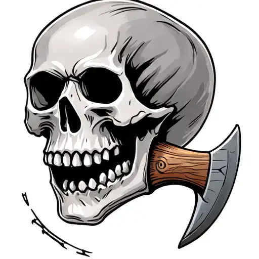 Skull Pierced By Axe
