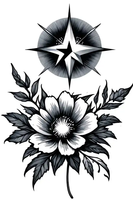 North Star And Flower
