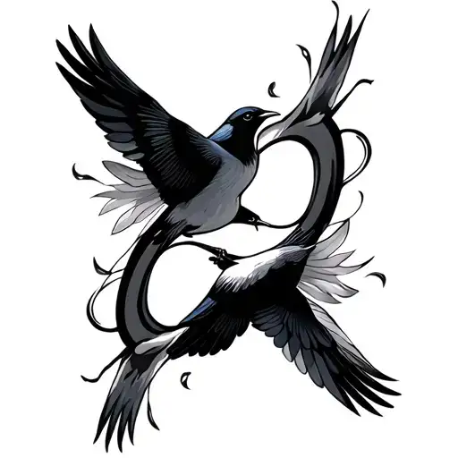 Birds Flying Infinity Symbol Incorporated