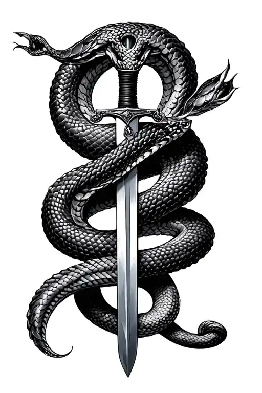 Sword And Snake Wrapped Round In The Blade It Has To Say Arianna