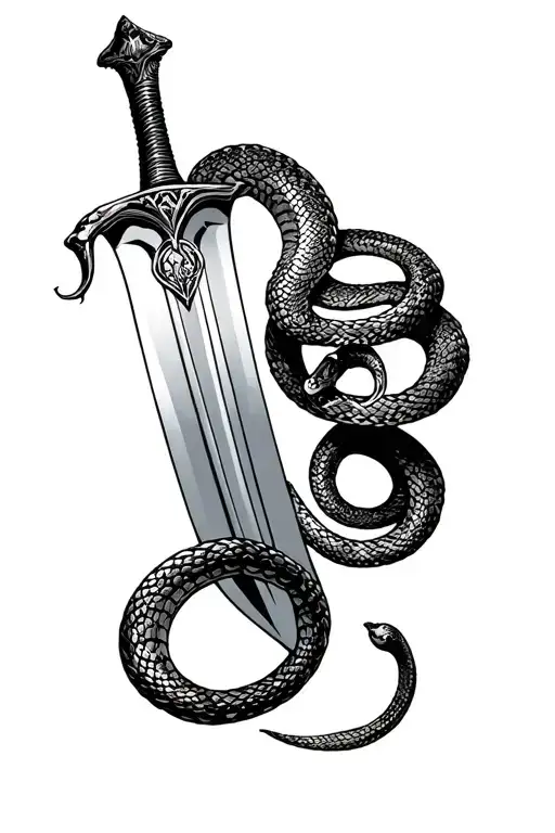 Simple Sword And Snake Wrapped Round The Blade It Should Also Say Arianna Engraved On The Blade