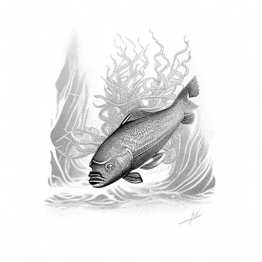 Kelp Forest From Pacific Northwest With Native Fish Swimming Through It