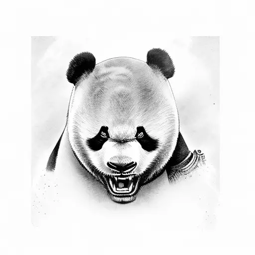 Feriousous Samurai Panda Screaming Before Going To War