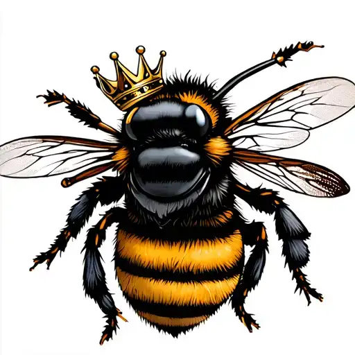 Gangster Bumble Bee With A Crown And Graffiti Style