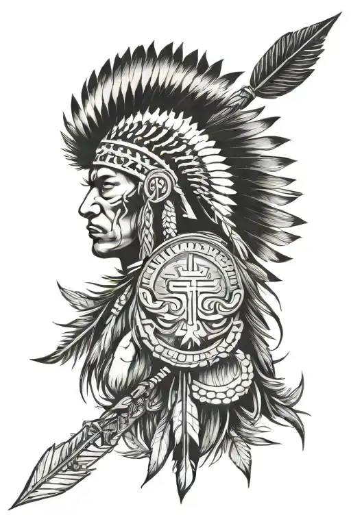 American Indian And Arrow Design