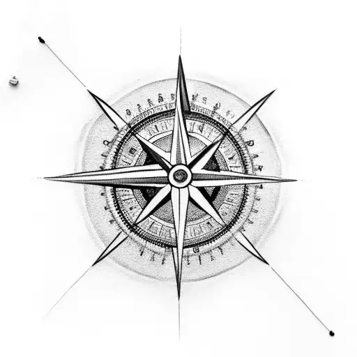 A Unique Tattoo Featuring A Gun Transformed Into A Compass