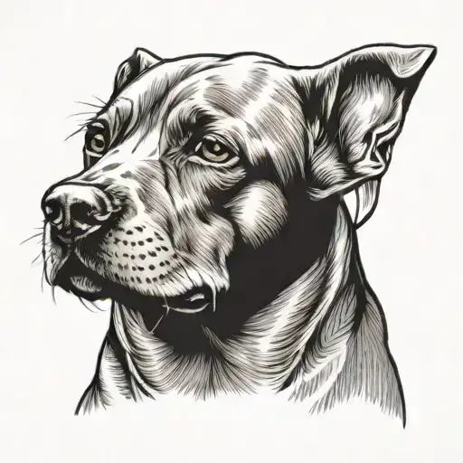 Dog Sitting With Ear Up