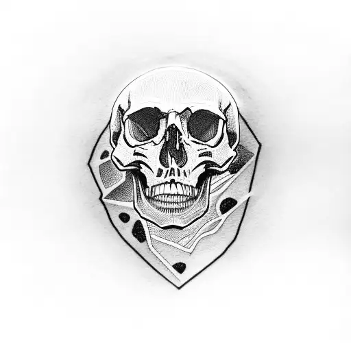 Skull Clock And Raven