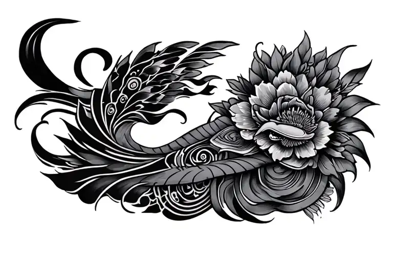 Japanese And Egyptian Blend On Chest