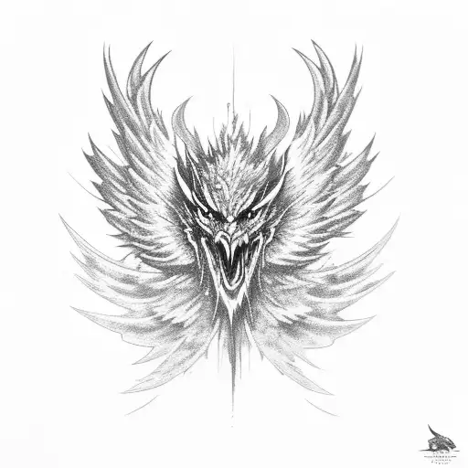 Blue Phoenix Rising From A Police Car