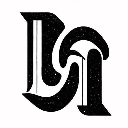 L And H Minimalist Letters Black Line