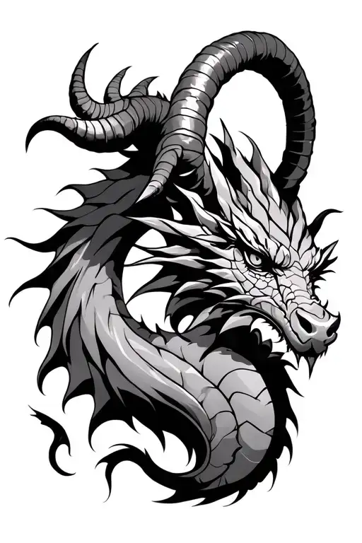 Dragon With Ram Horns