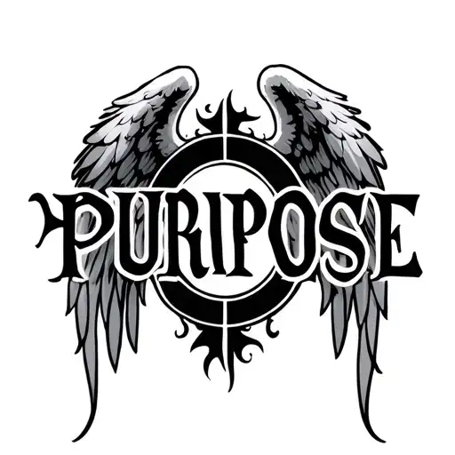 The Word Purpose Surrounded By Angel Wings