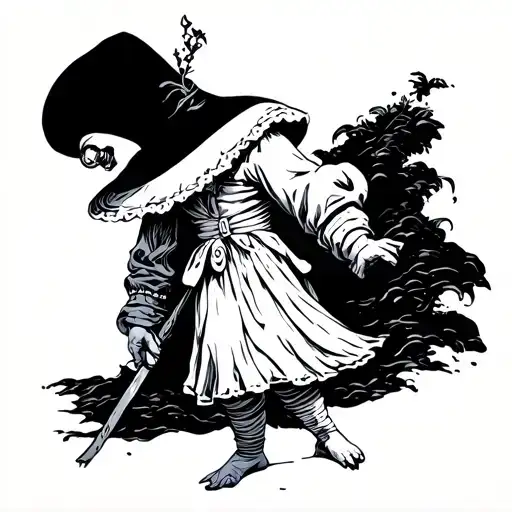 Pulcinella Line Art Minimal