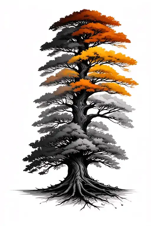 Tree With Each Season Represented