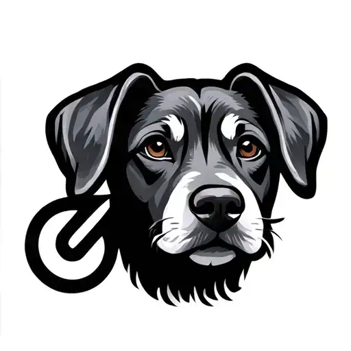 Minimalist Dog Link Symbol
