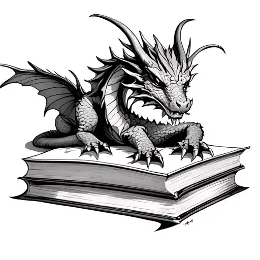 Mythical Dragon Not Mean Sleeping On Books Fairy Style