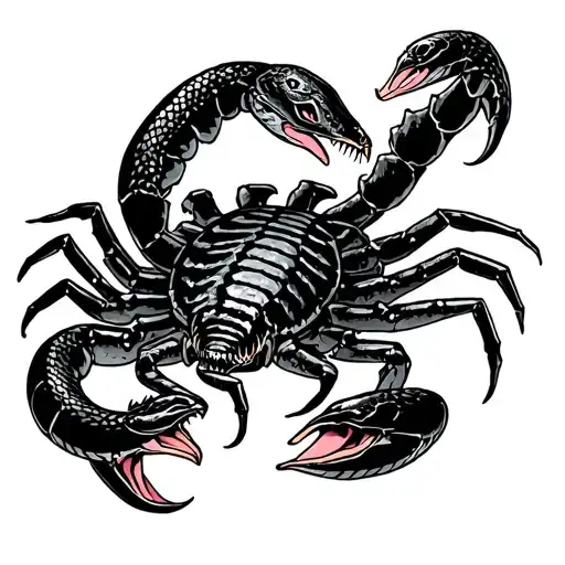 Scorpion Fighting With Snake