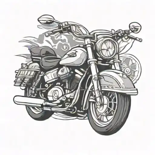Motorcycle With Initial D J A Blackwork