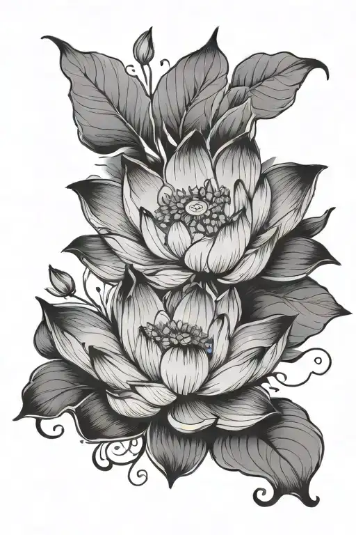 Lotus Flower And Quote Written