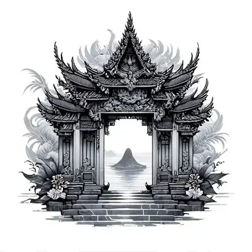 Balinese Gates Of Heaven Fine Line For Women