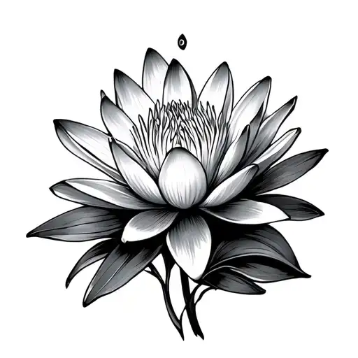 Water Lily Flower And Cosmos Flower