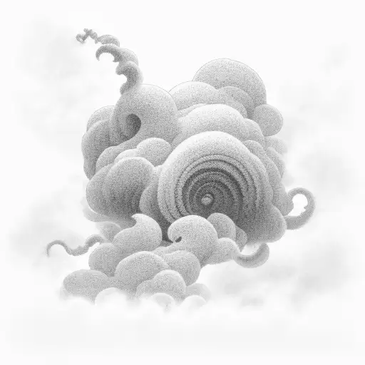 An Intricate Cloud Formation Shaped Like A Wave