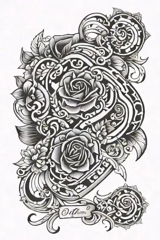 A Geometric Design Incorporating The Initials Of The Client's Wife And Kids