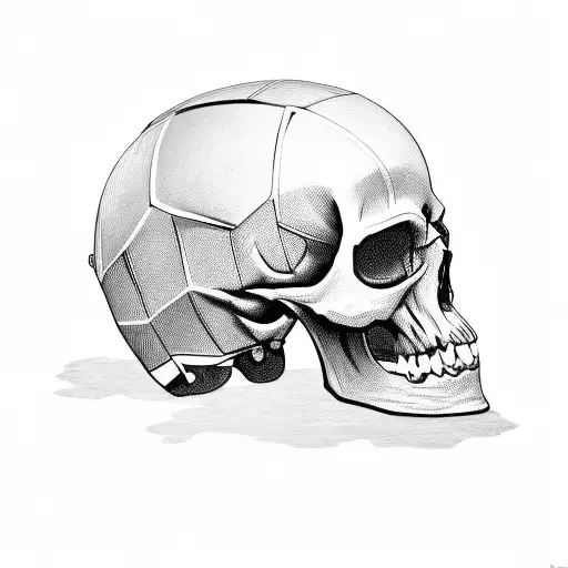 Skull Wearing Cycling Helmet