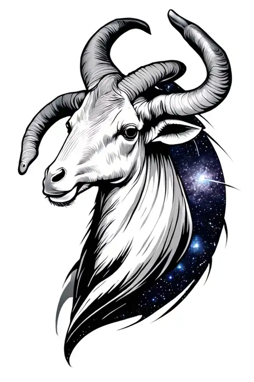 Lamba On A Nebula Background