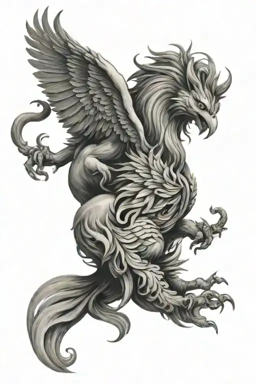 Lion And Phoenix Bird