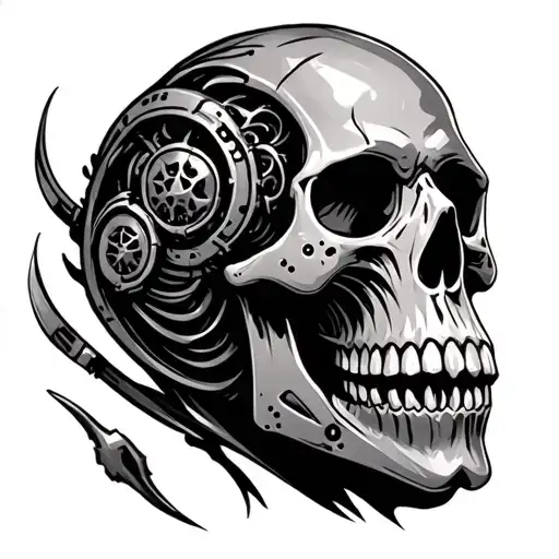 Bio Mech Skull Heavy Metal