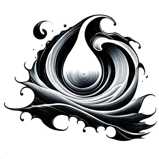 Tear Drop With Ocean Wave Forming The Shape