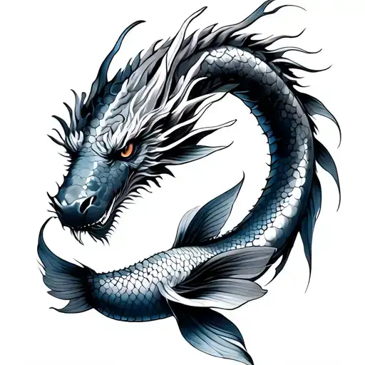 Dragon And Koi Fish