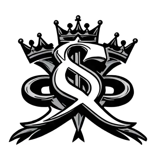 S Capital Dollar Symbol K Capital With Crown On Top